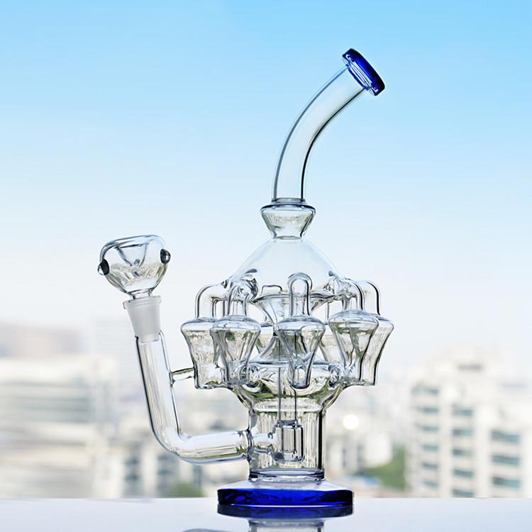 

hookahs Feb Egg Bong Klein Recycler Oil Rigs Glass Water Pipes Smoke Pipe With Matrix Perc 11.8 inchs
