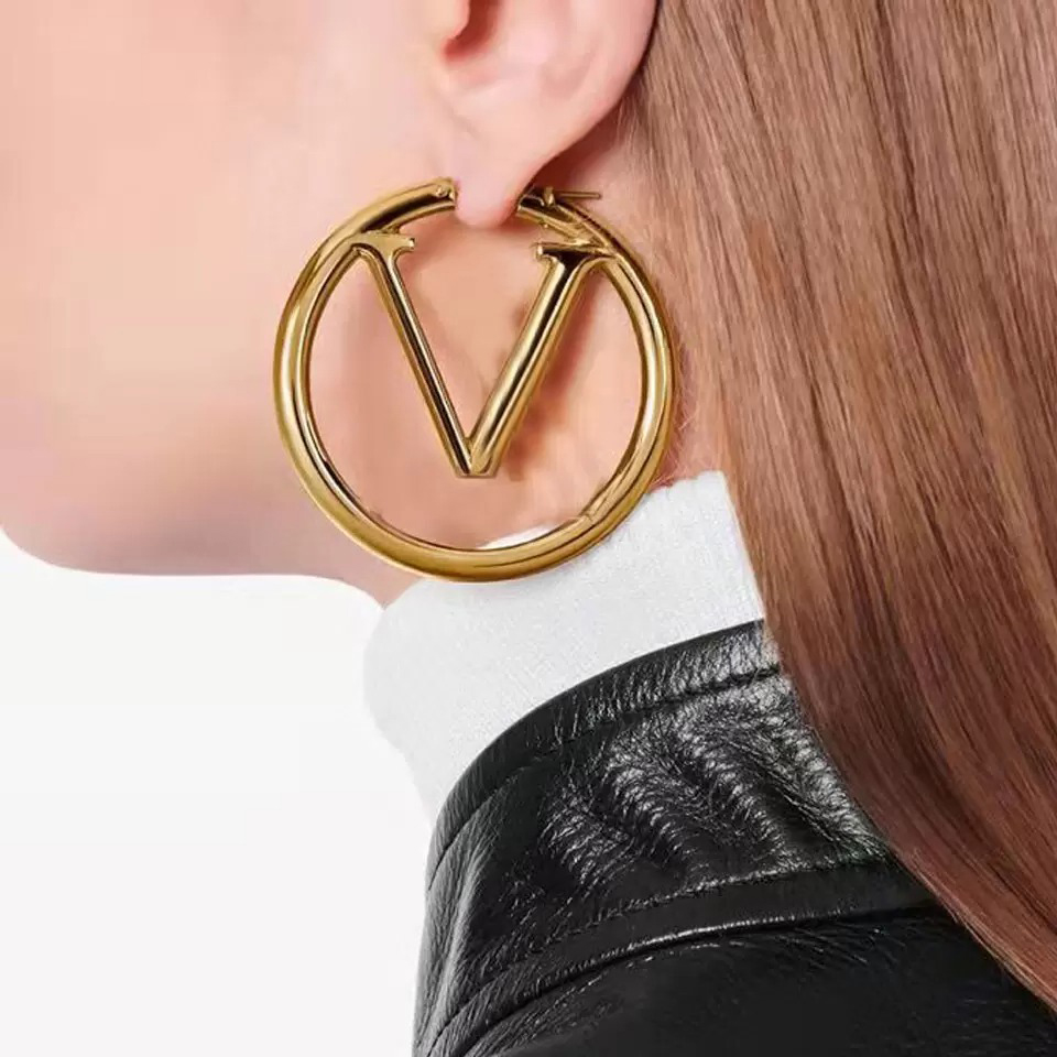 Fashion Big Boucles d'oreilles Hoop Luxury Oreille d'oreille Gold Huggie Circle Bijoux pour femmes en acier inoxydable pour dames de mariage Cade