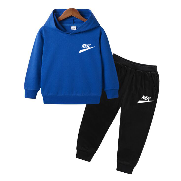 Autumn Children Sets Suit Boys Girls 100% Cotton Clothes Long Sleeve Brand LOGO jacket Sweatshirts Pants 2pcs/Sets Tracksuit-image-759416754