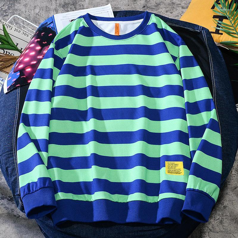 

Men's Hoodies & Sweatshirts Striped Sweatshirt Men's 2022 Spring Autumn Korean Style Long Sleeve Clothing Hip Hop Harajuku Versatile Cou, Orange