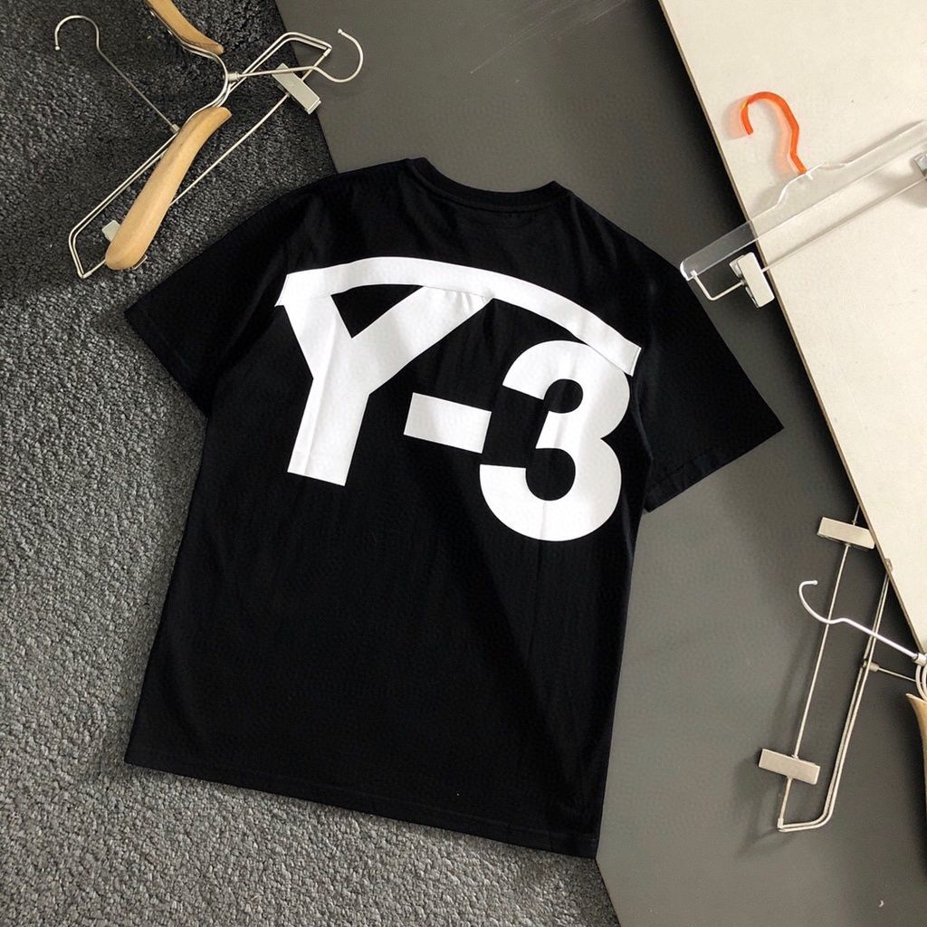 

Men Women T Shirt y3 Letter Printing Casual Short-sleeved Summer Cotton Round Neck Loose, Black