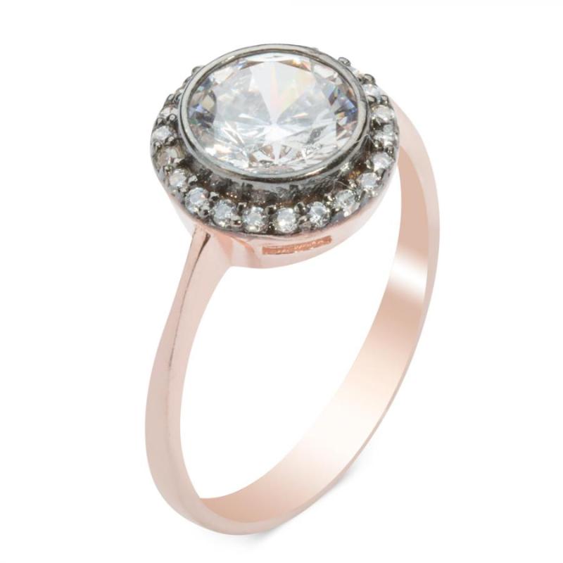 

Cluster Rings Round Model Silver White Zircon Gemstone Ring Dainty Woman Accessory Solid 925 Sterling Women For Gifts