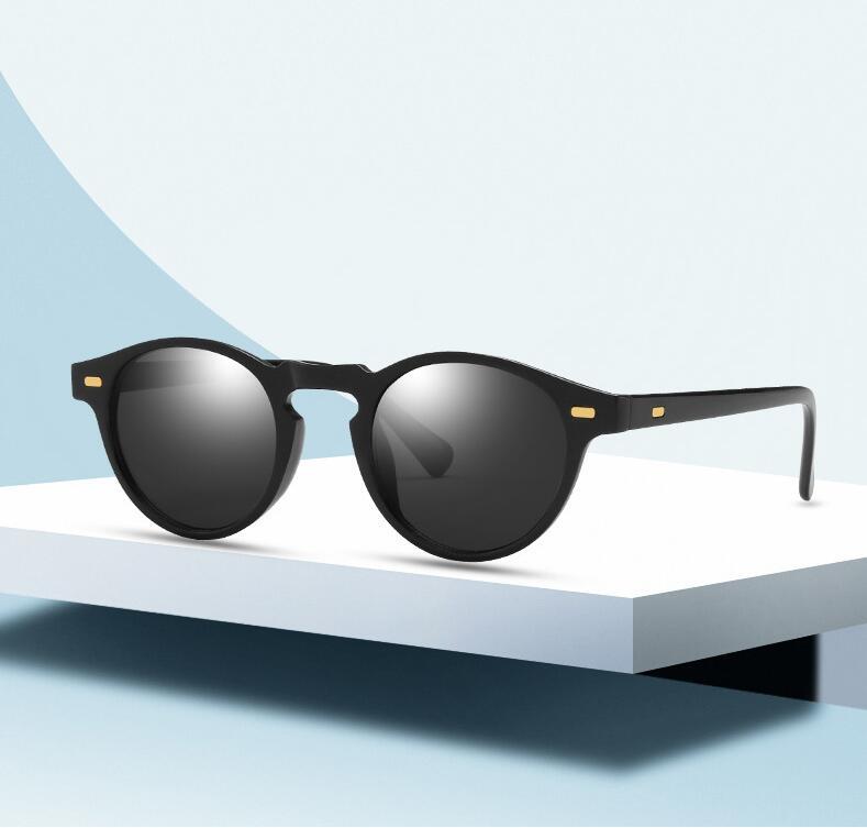 

Sunglasses 2022 Vintage Round Women Men Retro Rivet Brand Designer Mirror Driving Sun Glasses Female Male UV400, White;black