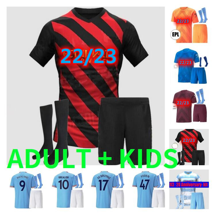 

22 23 HAALAND GREALISH DE BRUYNE STERLING soccer jerseys MANS cities aldult kids kit 2022 2023 GESUS BERNARDO MAHREZ FODEN RUBEN FERRAN football shirs Suit