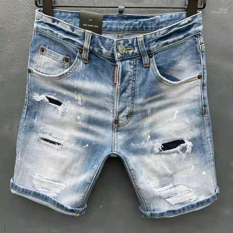 

Men's Shorts Jeans Men's/Women's Straight Denim Paint Slim D032Men's, As shown