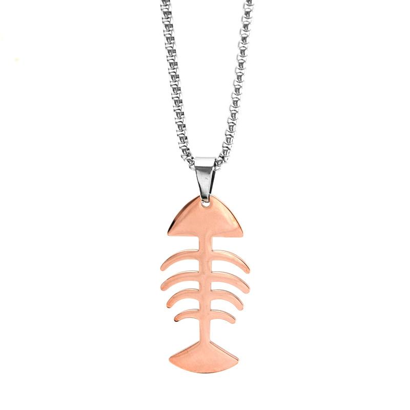 

Pendant Necklaces Risul Women STAINLESS STEEL Necklace Blank Rosegold Fishbone Gift Jewelry Box Chain Choker