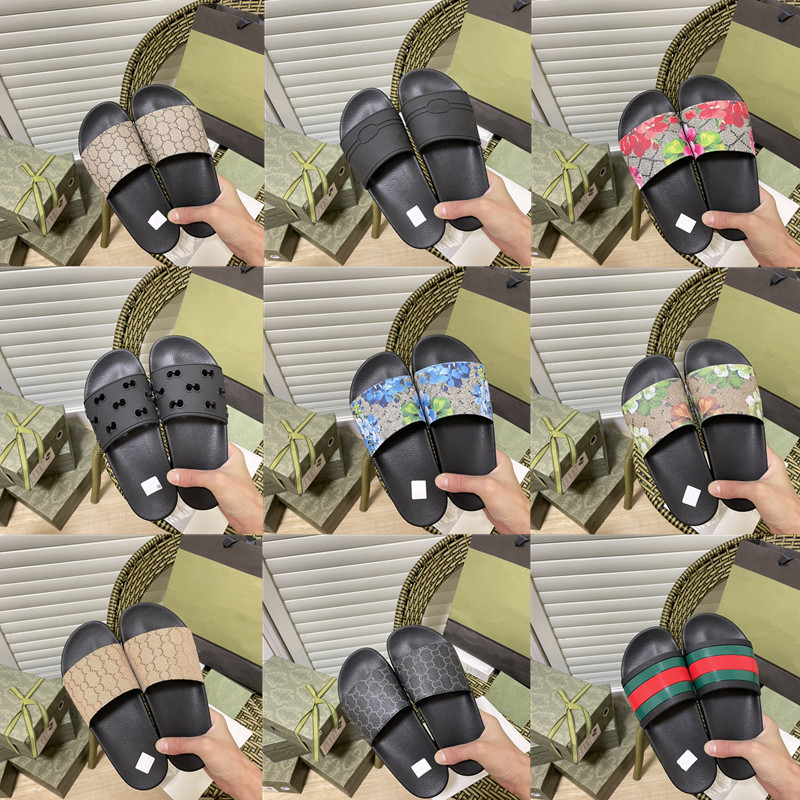 

Fashion Luxurys Mens Designers Slides Womens Slippers Floral Slipper Leather Rubber Flats Sandals Summer Beach Shoes Loafers Gear Bottoms Sliders EUR 36-45, Color 1