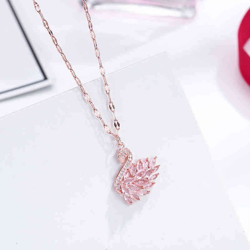 

Luxury Brand White/Black Crystal Swan Statement Choker Necklace Cubic Zirconia Stone Necklaces & Pendants For Women Fashion Jewelry