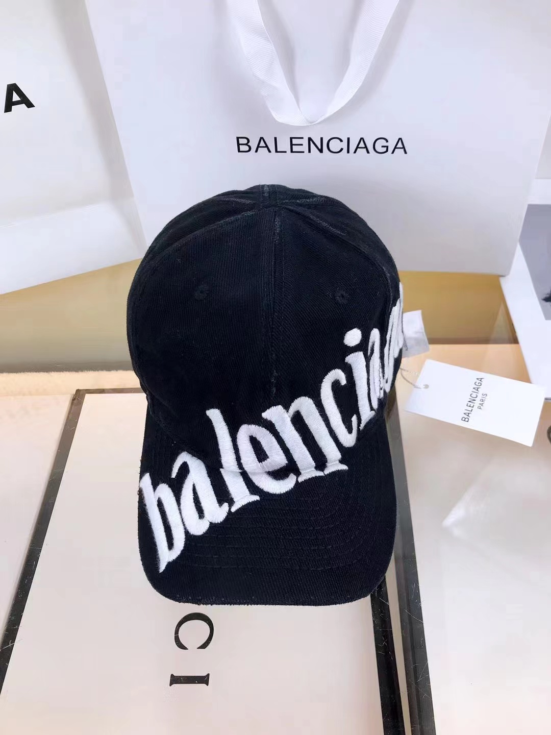 Balenciaga alphabet cap men and women soft top baseball cap trendy casual wild face small hat