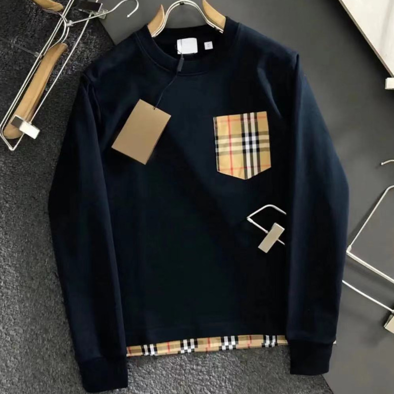 Men Sweater Burbe Sweatshirt TB Plaid Casual Shirt Women Cotton Sweaters Pullover Coat 5xl