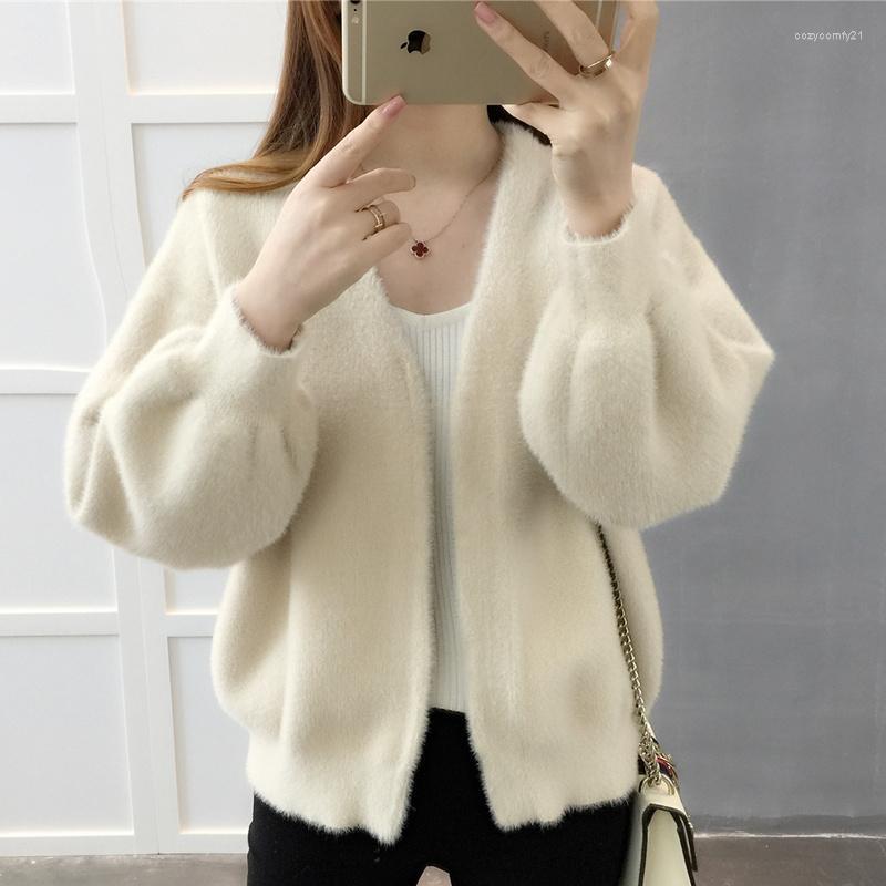 

Women' Jackets Cardigan Sweater Woman 2022 Short Knitting Upper Garment Loose Coat, Black