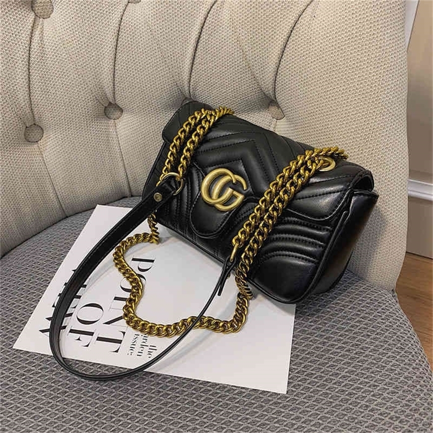 

Net red small fashion messenger versatile ins Lingge chain Merchant for 54% off online shop, Black