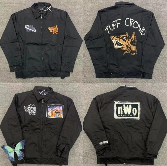 

Black Color Real Pics 2 tyles Jackets Heavy Embroidered Zipper Jacket 2022ss