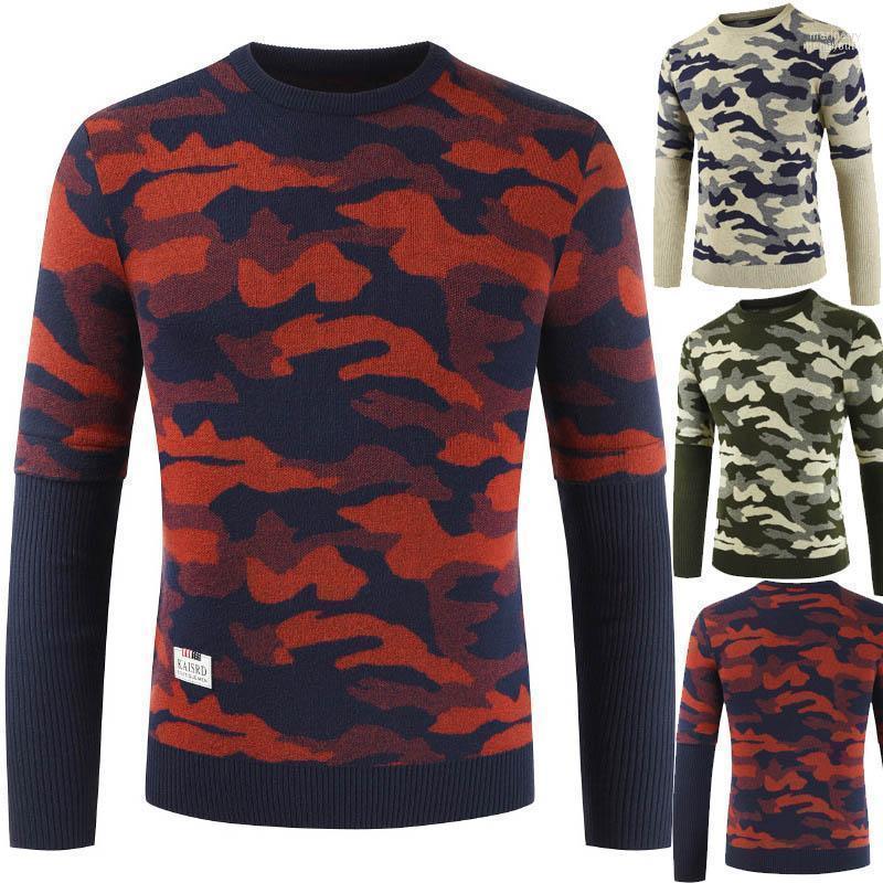 

Men's Sweaters 2022 Autumn Winter Casual Camouflage Sweater Slim Fit Knitted Pullovers Mens Clothes Plus Size Y1 Mari22, Beige