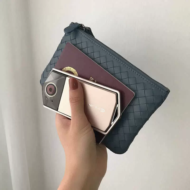 

Wallets Woven Sheep Purse with One Fold Long Multifunctional Real Leather Bag Can Hold Mobile Phone Passport Key
