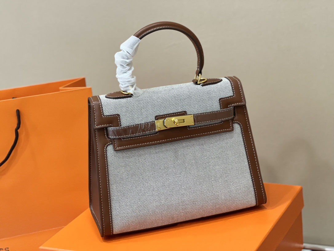 

3A+ high quality classic manual women's designer bags totes fashion top layer cowhide Litchi canvas stitching Pattern Pochette Rouge Togo 28cm Totes With lock, Origianl box