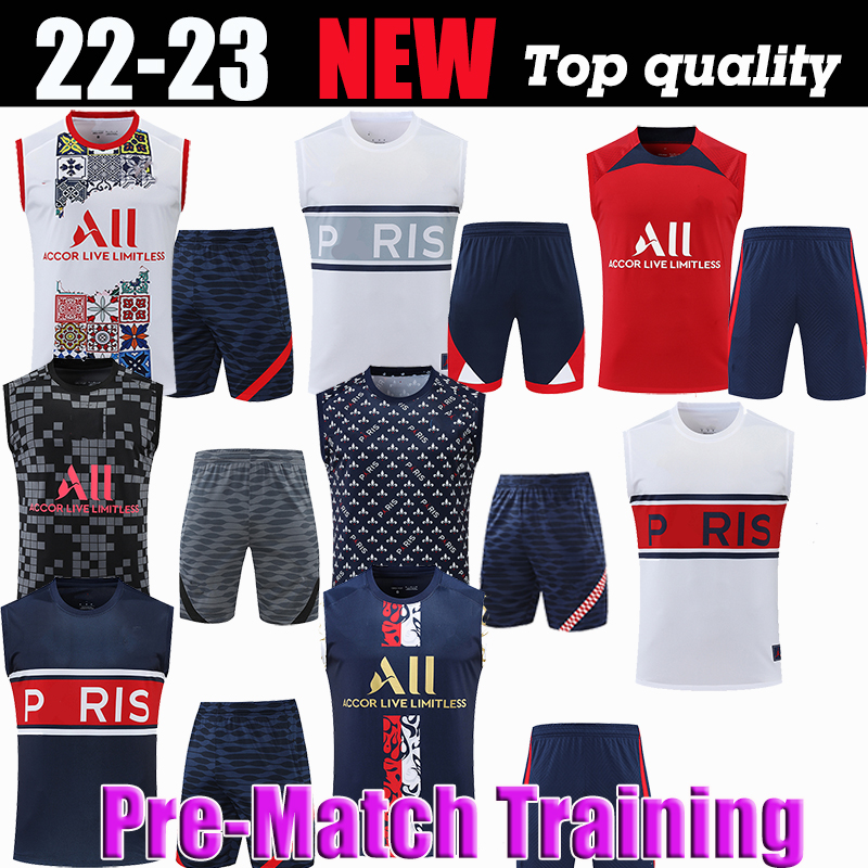 

adults training vest 22 23 PSGs MBAPPE soccer jerseys 2022 2023 DI MARIA WIJNALDUM SERGIO RAMOS HAKIMI fourth Maillots football kit ICARDI VERRATTI Champions 10th, 16