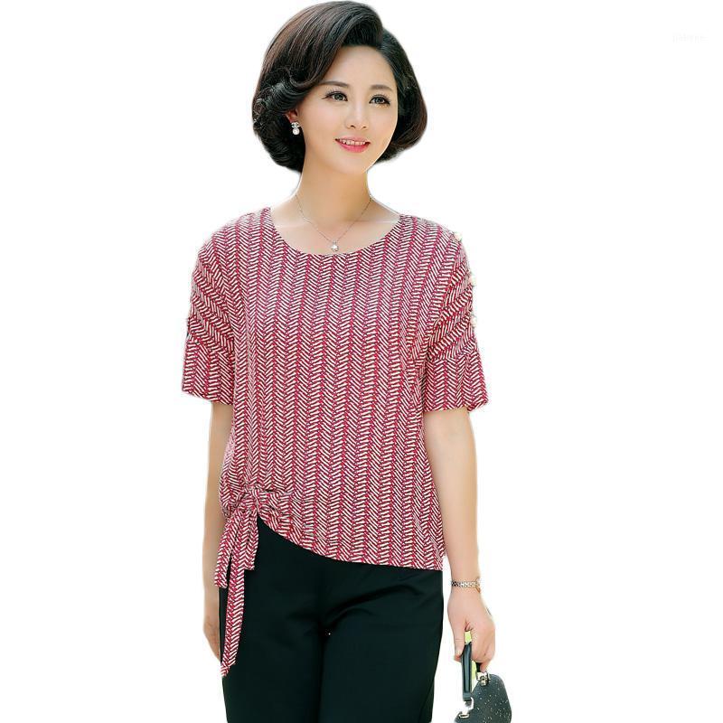 

Women's Blouses & Shirts Bow Lace Hems Summer Women Red Fashion Pearl Short Sleeve Shirt Holiday Loose Casual Tops Sunscreen Stripe Blusas 5, Black