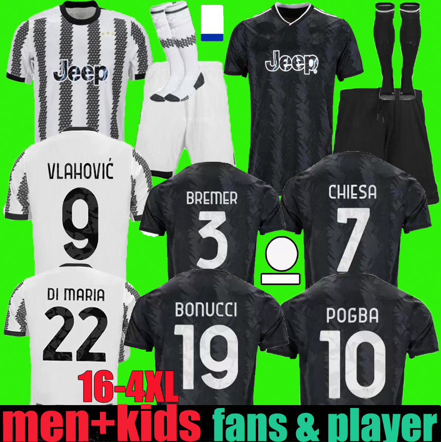 

4XL 22 23 Juventus Soccer Jerseys POGBA DI MARIA BONUCCI 2022 2023 Fans Player CHIESA Juve VLAHOVIC McKENNIE PELLEGRINI BREMER DANILO Football Shirt, Multi