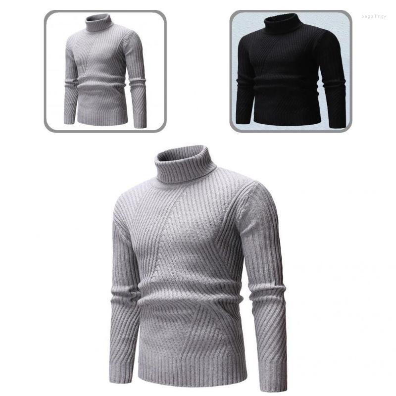 

Men's Sweaters Breathable Fashion Turtleneck Men Pullover Sweater Simple Knitwear Shrink Resistant Male Clothing Begu22, Black