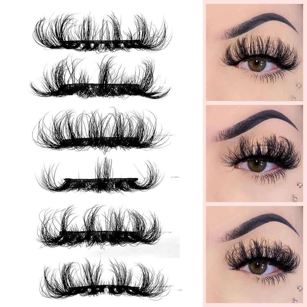 

3D 25mm 100% Mink Eyelashes Russian Curl Fluffy Lashes Dramatic Messy Long False Eyelashes Makeup