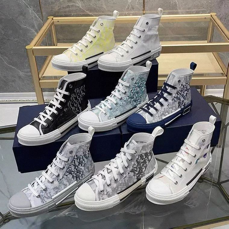 

Luxurys B23 Sneakers Technology High Low Cut Top Oblique Bee Men Women Shoes Fashion Pairs Technical Leather Outdoor Platform Designers Classic b 23 Diors, 25