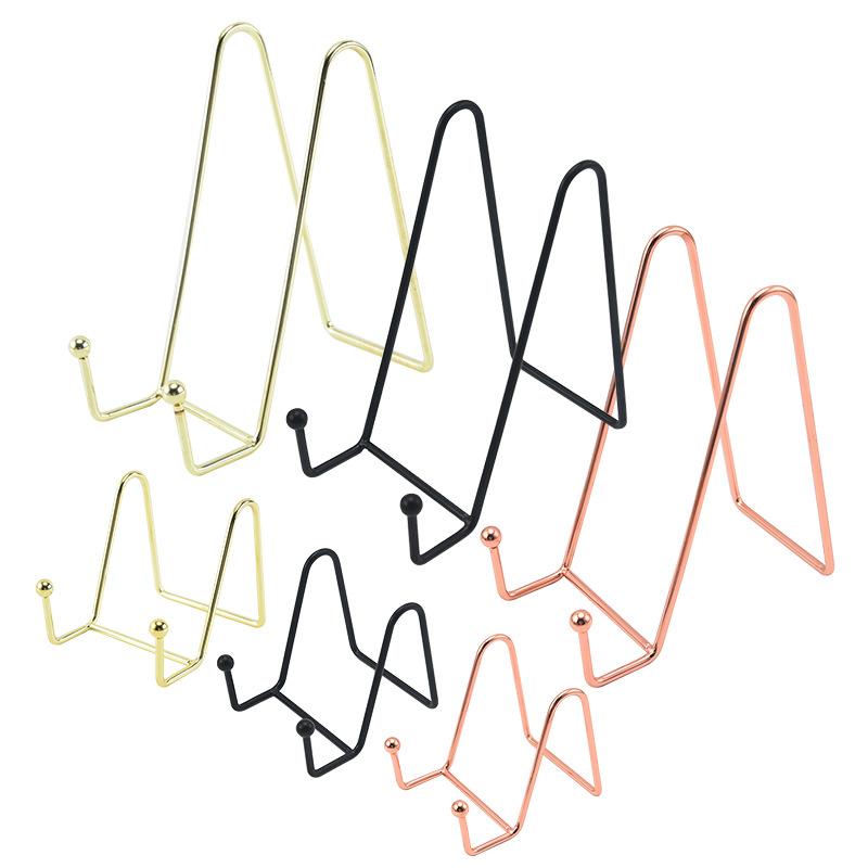 

Hooks & Rails Plate Display Stand Picture Easel Metal Stands Holder Pictures Frame Po Decorative Dish Tabletop Art