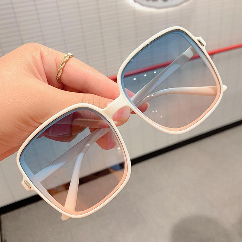 

Sunglasses Fashion Retro Square Frame Women Vintage Blue Pink Clear Lens Sun Glasses Female Brand Mirror 2022
