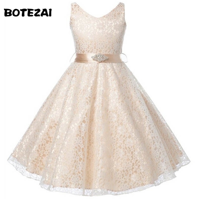 

Girl Dress Kids Wedding Bridesmaid Children Clothes Summer Evening Party Princess Costume Lace Teenage Daughter 220418, Champ