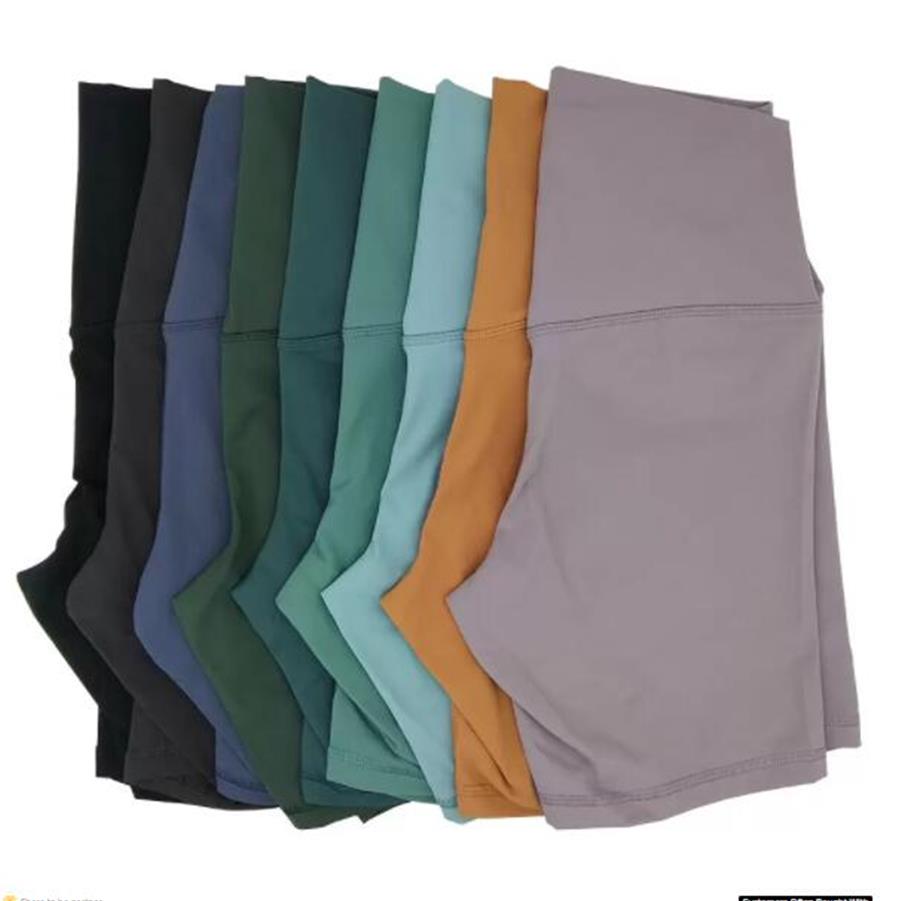 

L067 Yoga Shorts High-Rise Outfit Nake Feeling No T-Line Elastic Tight Pants Womens Sports Trousers Slim Fit Casual Sportswear274r, Brown