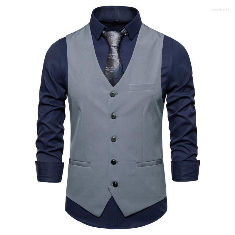 

Men's Vests Mens Solid Color V Neck Single Breasted Suit Vest Men Business Formal Work Casual Party Wedding Tuxedo Male Gilet Stra22, Red