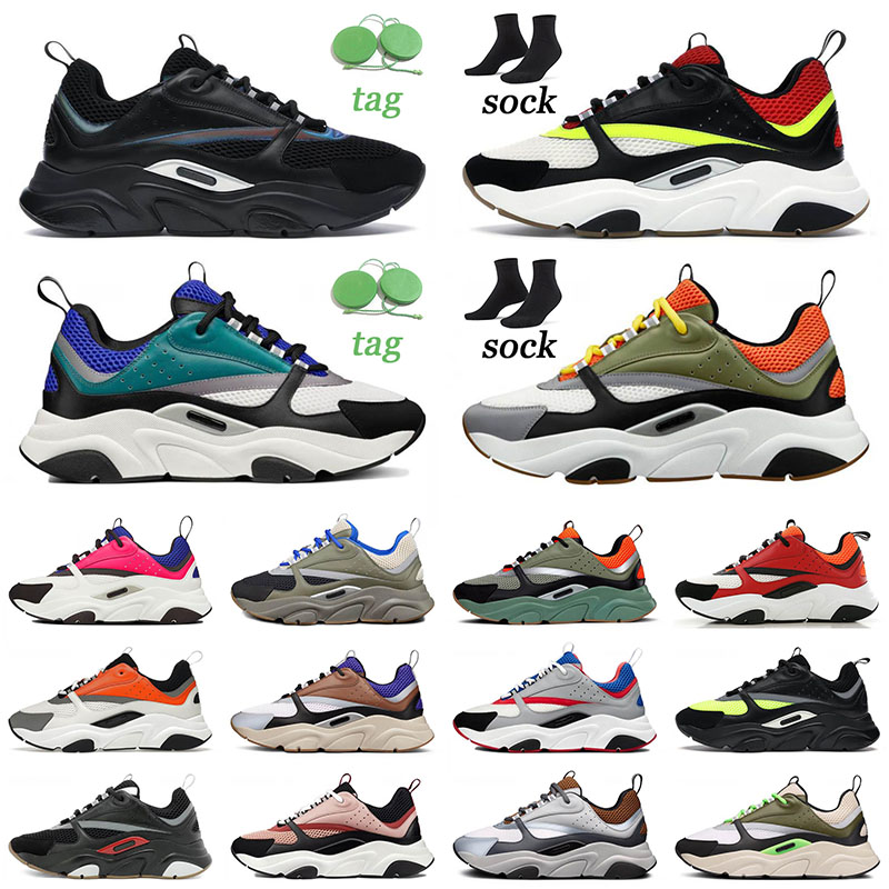 

B22 Men Women Shoe Low Top Designer Casual Shoes Big Size 36-47 Leather b22s Calfskin sneakers technology Mesh Runners 22 Platform Loafers Trainers White Black Silver, Pink blue