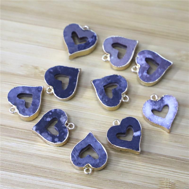 

Pendant Necklaces Natural Agates Heart-shaped DRUZY DIY For Making Jewelry Necklace Gifts Charm Bulk Items WholesalePendant