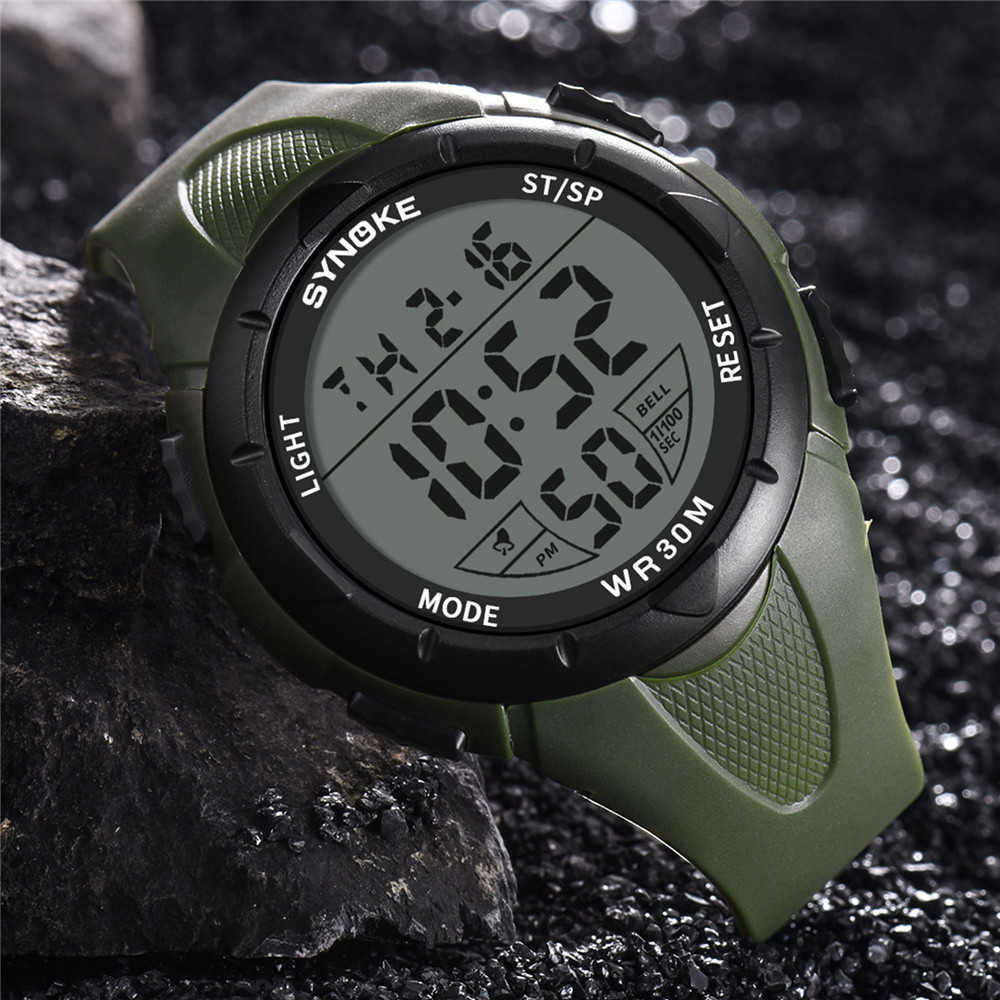 

Electronic Watch LED Display Digital 30M Waterproof Sports for Men Wristwatch Drop Shipping, Black