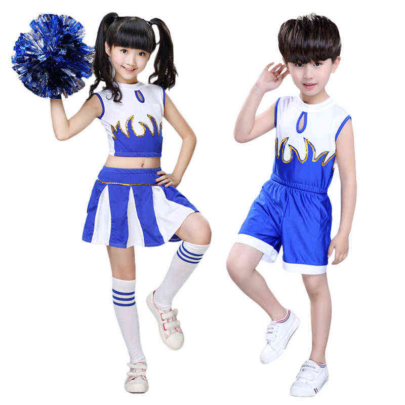 

Children Kids Girls Cheerleader Come School Child Cheer Come Outfit for Carnival Party Halloween Cosplay Dress Up Clothes L220715, Boys red