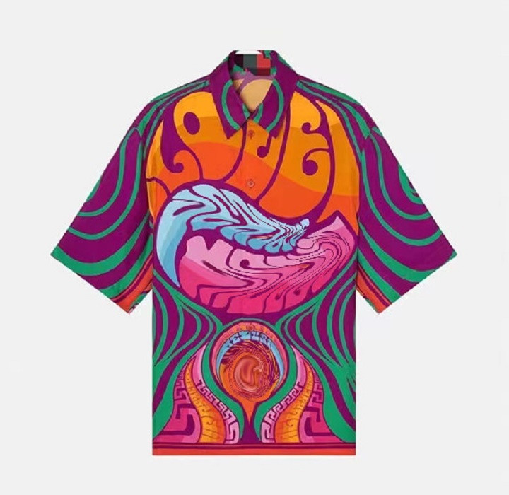 

Summer Mens Printed shirt Abstract Hawaiian Loose Short Sleeve Casual Buttons Designer Shirts Beach single breasted Shirt Button Lapel Cardigan cotton blouse, Customize