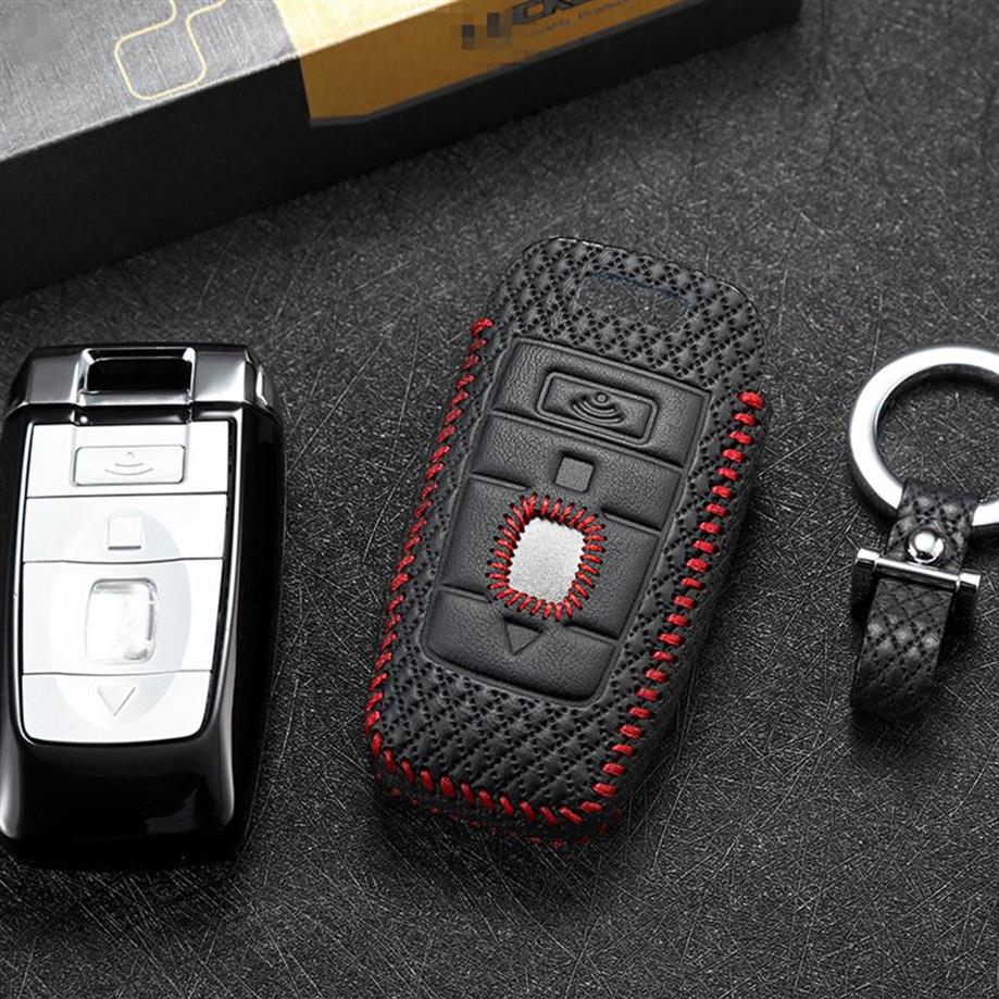 

car styling For Rolls-Royce Phantom 2018 Black Badge Edition 2017 6.6t Brand New High Quality leather remote key Case Cover Holder256B, Black thread