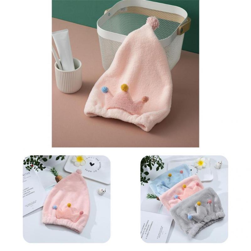 

Bandanas Practical Ultra Absorbent Hair Drying Towel Head Wrap Cute Design Princess Shower Cap Comfortable Touch For Girls