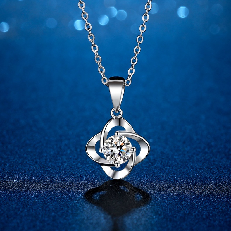 

Pendant Necklaces Jewelry Moissanite Sunflower Necklace 925 Sterling Silver Quality Women Jewelry Anniversary