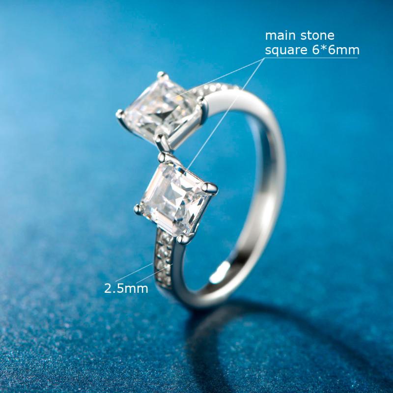 

Cluster Rings TRENDY Style Adjustable Ring For Women Shiny Zircon 925 Silver Suitable Various Finger Jewelry Cocktail PartyCluster
