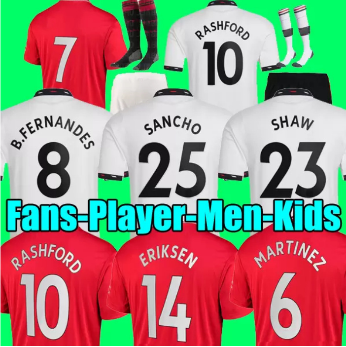

21 22 23 SANCHO soccer jerseys PLAYER #7 Fans Player version WOMEN MANS UTDS FERNANDES MANCHESTERS SHEW RASHFORD GREENWOOD football top shirt 2022 2023 kids kit set, 2023 men 3rd