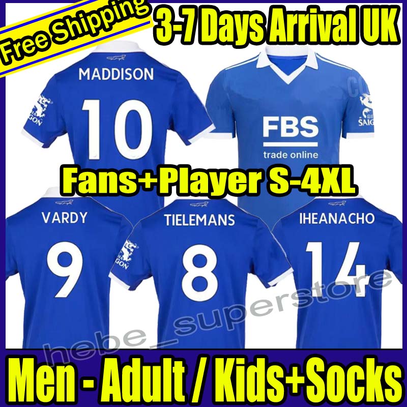 

S-4XL 22 23 Leicester soccer jerseys City VARDY Daka MADDISON TIELEMANS NDIDI AYOZE Barnes goalkeeper Schmeichel Lookman 2022 2023 men kids kit football shirt jersey, 22-23 kids