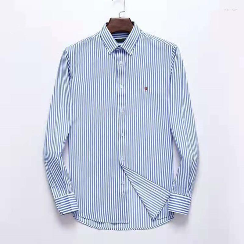 

Men's Dress Shirts Homme Gan06 High Quality 100%Cotton Camisa Masculina Men Long Sleeve Fashion Hombre ChemisesMen's Sybi22