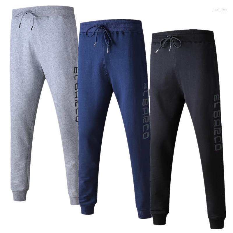 

Men' Pants EL BARCO Autumn Cotton Men Casual Discolored Letter Long Black Male Sweatpants Blue Grey Soft Skinny Joggers Trousers Heat22, Black see photo