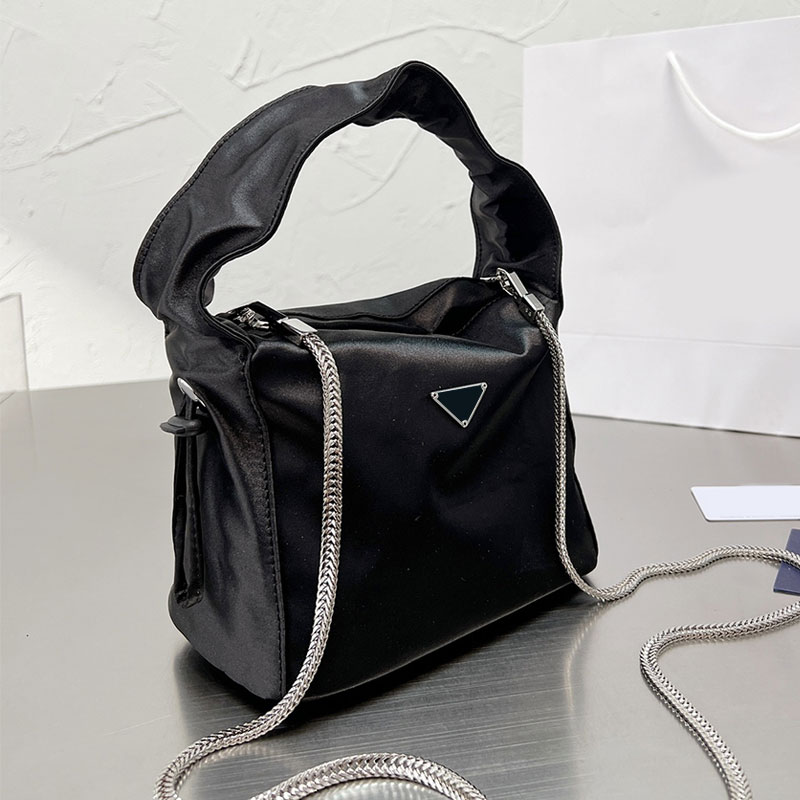 

Hobos Tote Bag Shoulder Cross Body Bags Women Waterproof Nylon Handbag Hardware Triangle Letter Removable Chain Shoulder Strap Interior WNP5, Wathet