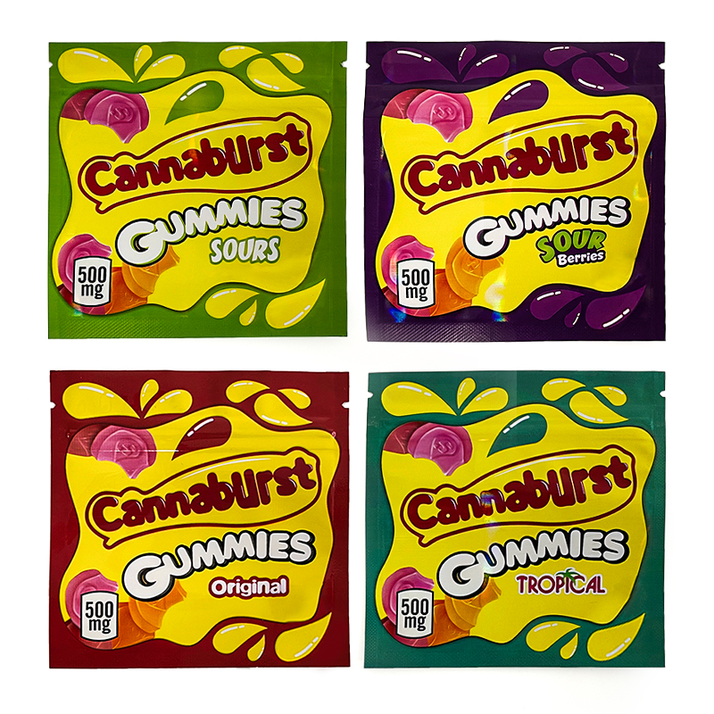 

Cannaburst Gummie 500 Mg Canna Bur St Empty Gummmies Package Bag Gummy Mylar Baggies 420 Edibles Packaging jllsVa