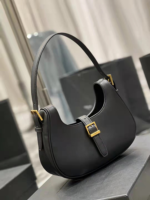 

Fashion Show Same Type Hobo Bag Genuine Leather Luxury OL Bag Elegant Minimalist Shoulder Bags with Lightweight Wholesale, Black