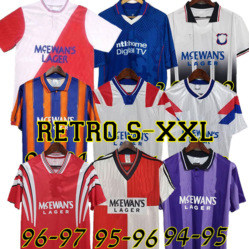 

Retro classic soccer jersey 1982 83 84 85 86 87 88 89 1990 91 92 93 94 95 96 97 98 2008 2009 Rangers home away GASCOIGNE MCCOIST football 99 01, 90-92