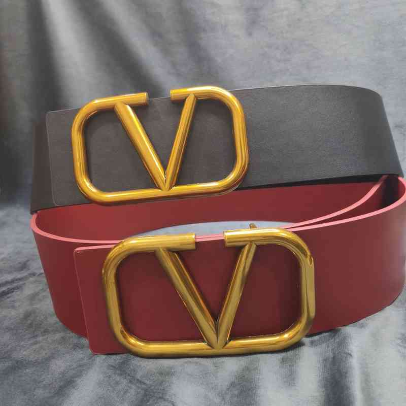 

Belts designer belt Women's large V-button waist seal decorative wide version with skirt coat special KLMK, Black