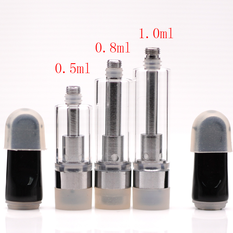 

Th205 Cartridge vape tank 510 Cartridges Atomizer MT6 Glass Cartomizer 0.5ml 0.8ml 1.0ml ceramic coil black and white mouthpiece Carts